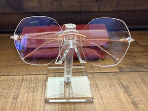 Pomellato PM0092O 003 Geometric Rimless Rose Gold Tone Frame Sunglasses Women's